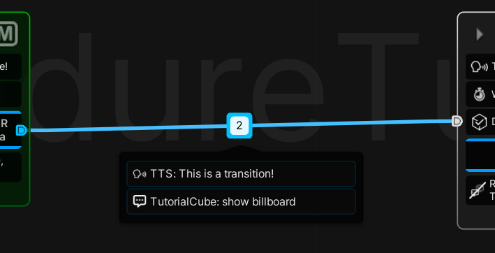 Transition with actions