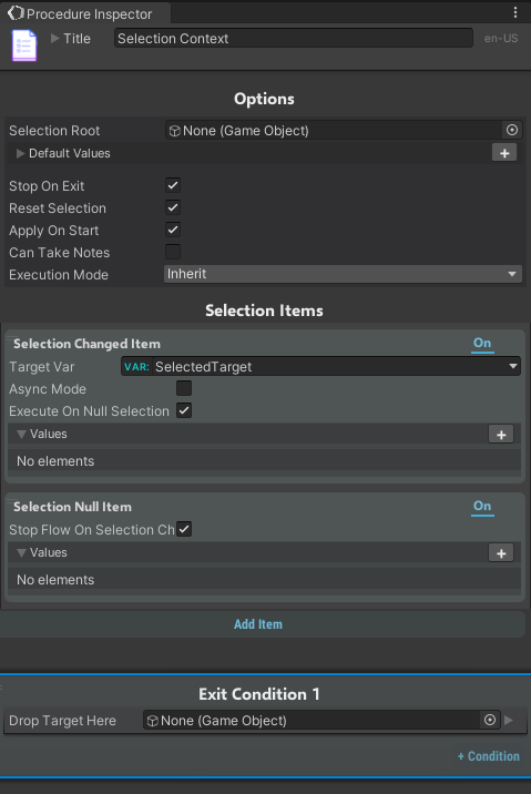 Selection Node Inspector