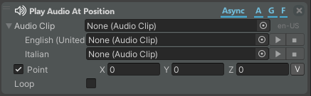 Play Audio at Position Action